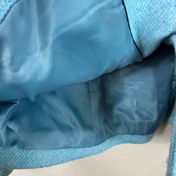 Talbots Wool Band-Collar Jacket Sky Blue Size 10 Casual Old money - Picture 7 of 8